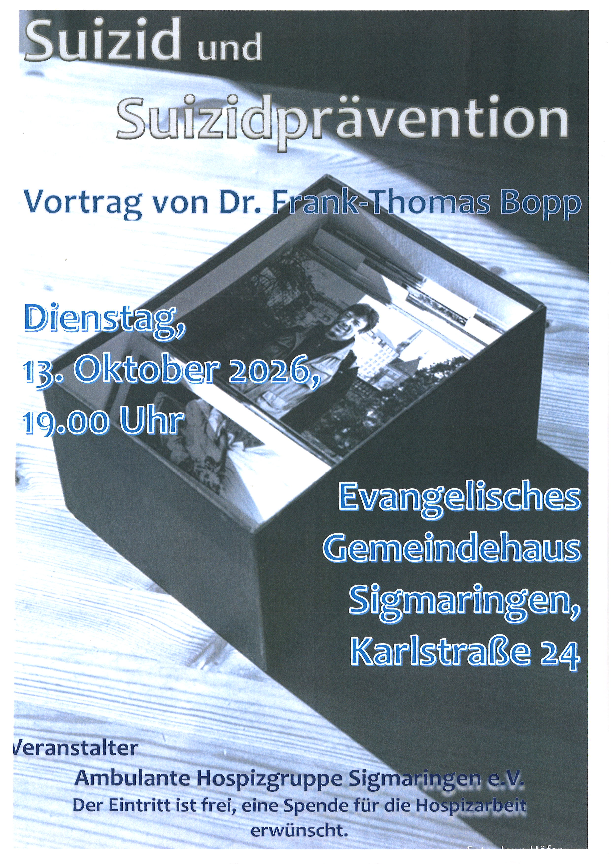 Vortragsveranstaltung der Hospizgruppe Sigmaringen mit Dr. Frank-Thomas Bopp